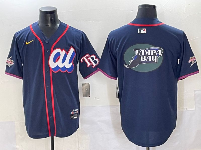 Men 2025 Tampa Bay Rays Blank Drak Blue All star Nike MLB Jersey style 04->tampa bay rays->MLB Jersey